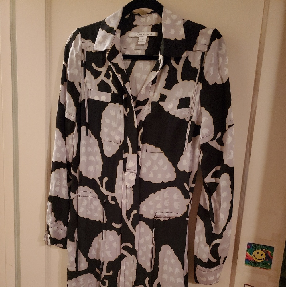 Silk Drawstring Shirt Dress